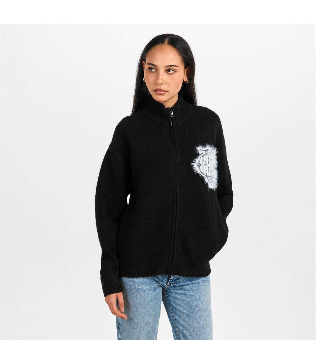 Veste Motif/style Usé Adulte Noir Couture-3