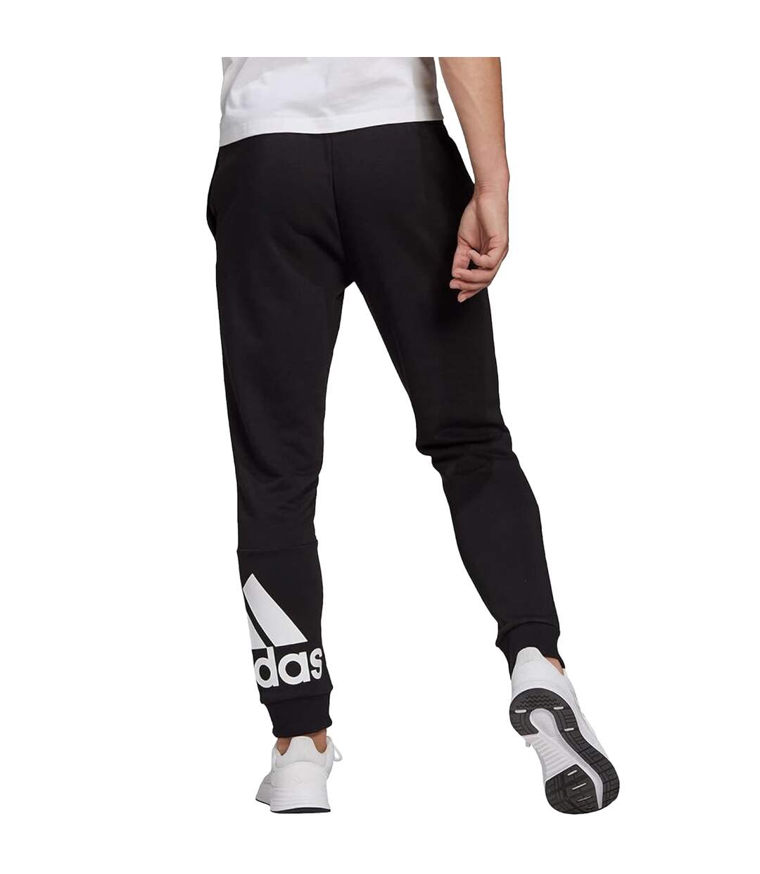 Mens Essentials Tapered Cuffed Jogging Bottoms Black Adidas-2