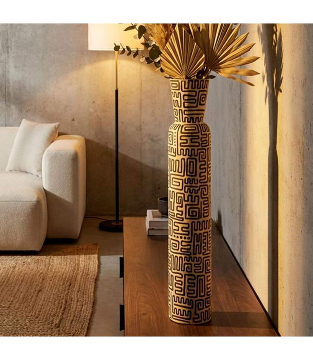 Vase Design Nairobi 86cm Blanc & Noir-5