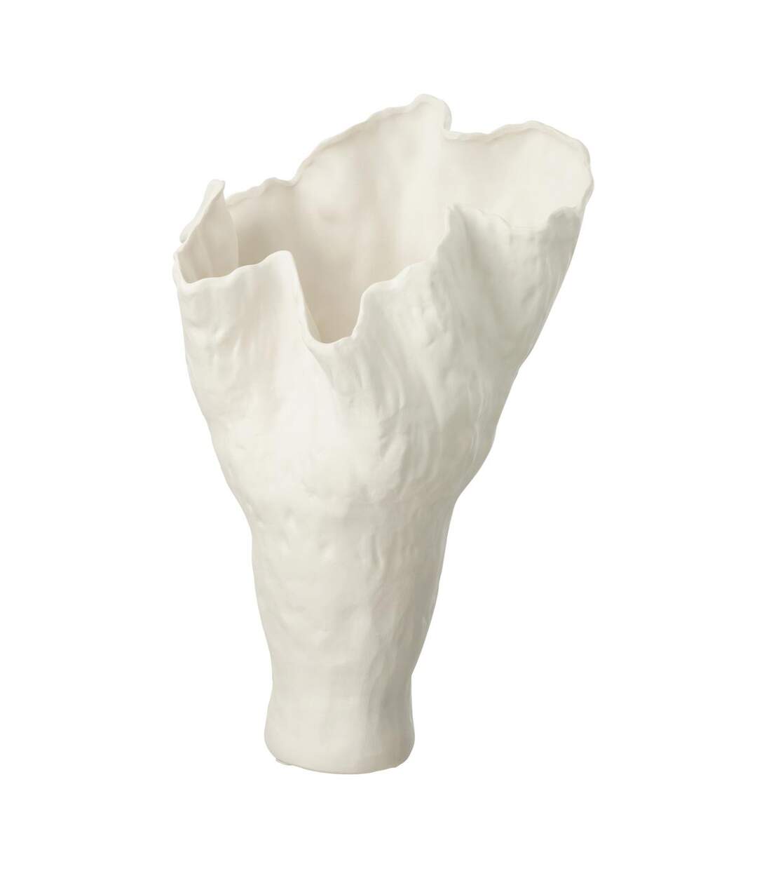 Vase Déco en Céramique Corolla 55cm Blanc-1