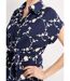 Robe courte taille nouée, fleurs brodées-3