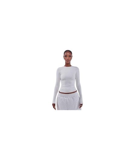 Womens/ladies Sculpt Long-sleeved T-shirt Stone Mars