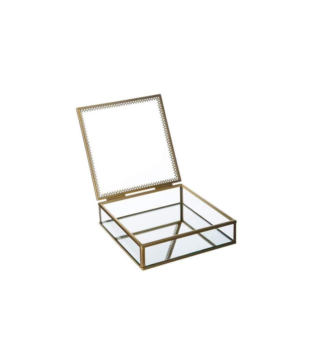 Lot de 2 Boîtes à Bijoux en Verre Stylish 18cm Or-5