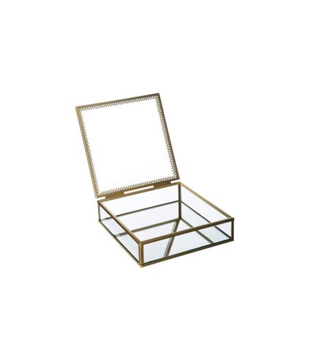 Lot de 2 Boîtes à Bijoux en Verre Stylish 18cm Or