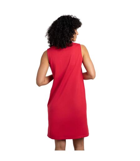 Womens/ladies anaya embroidered jersey shift dress crimson Weird Fish