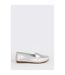 Womens/ladies nessa leather loafers silver Good For The Sole