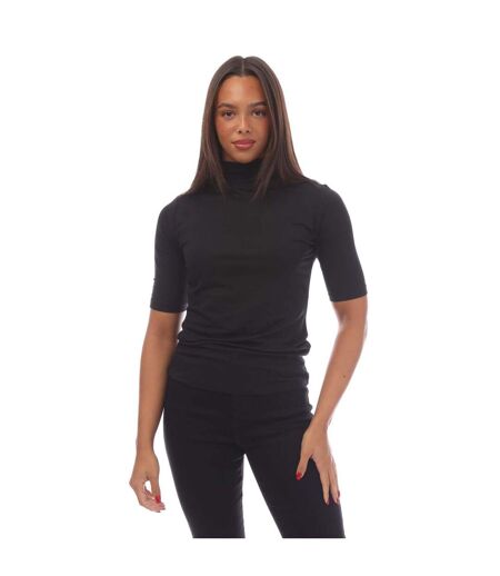 T-shirt etikat femme noir Boss