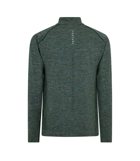 Mens Body Mapped Quarter Zip Fleece Top Pine Grey Castore