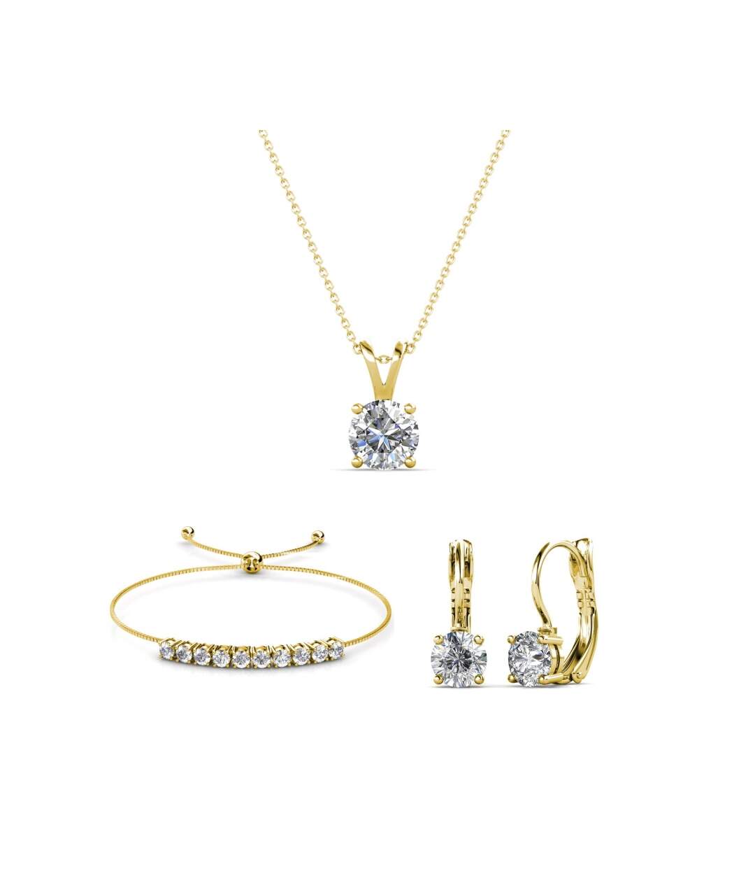 Parures Mia Round Vernice, Cristal d'Autriche, Zircon Blanc-1