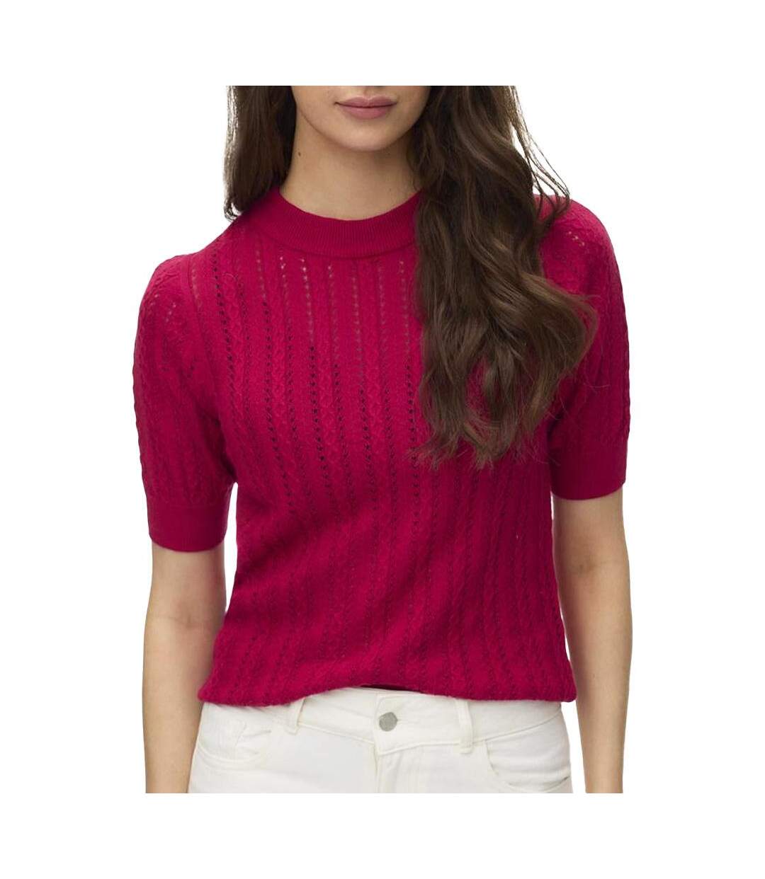 Pull rose femme vero moda morena-1