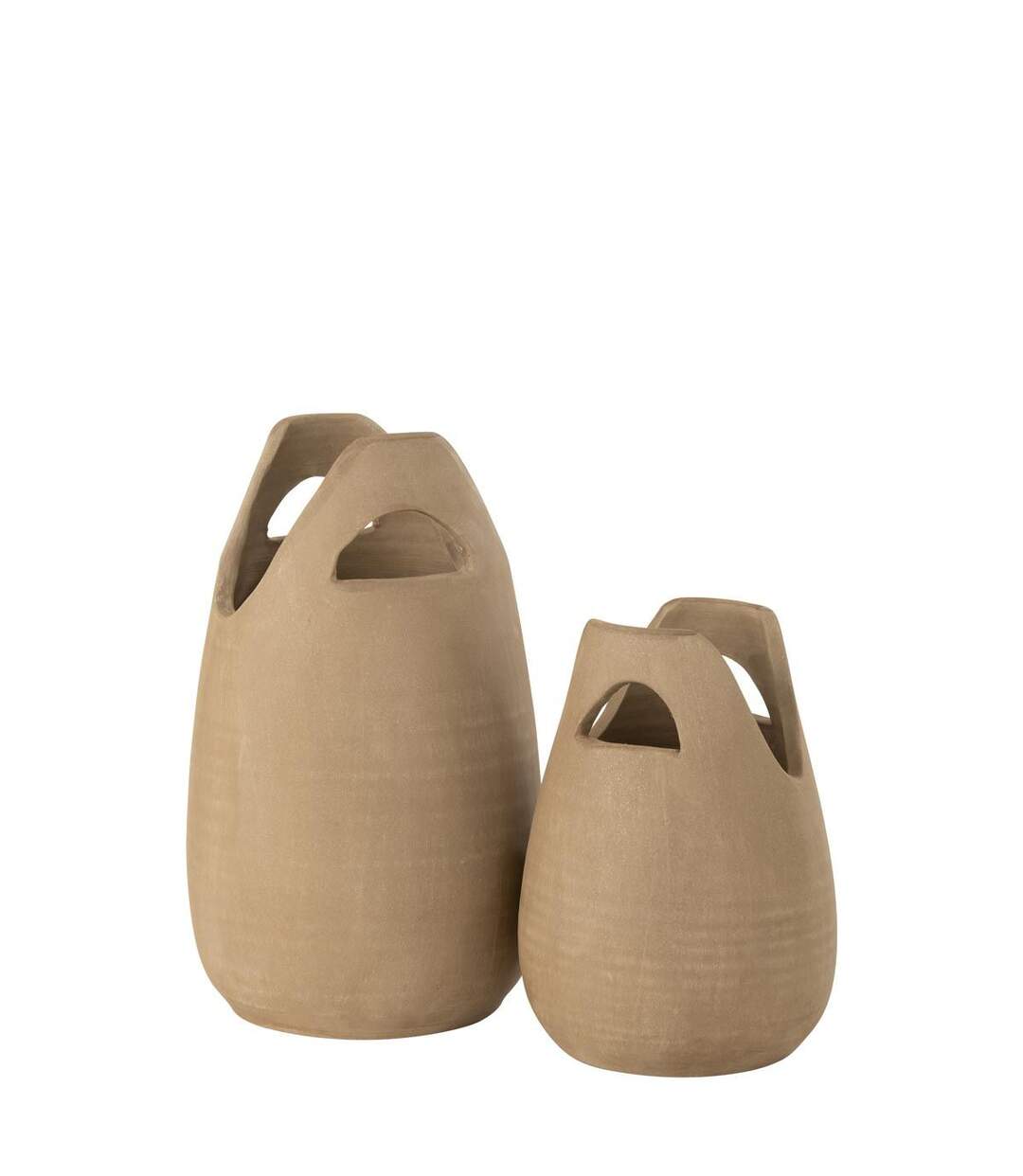 Vase Déco avec Anses Pure Nature 40cm Beige-2