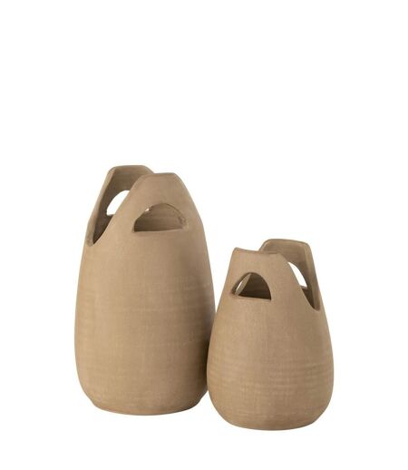 Vase Déco avec Anses Pure Nature 40cm Beige