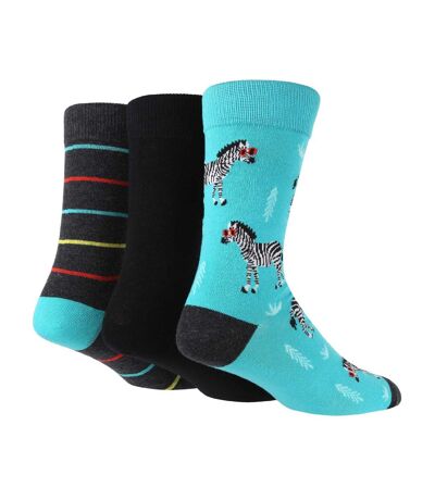 Wild Feet - 3 Paires Chaussettes Cotone Homme | Chaussettes Fantaisie Motif
