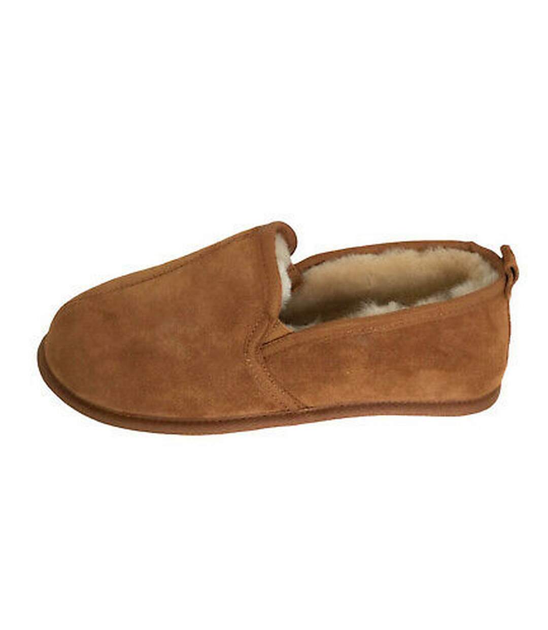 Eastern Counties Leather Mens Sheepskin Lined Soft Suede Sole Slippers (Chestnut) - UTEL162-2