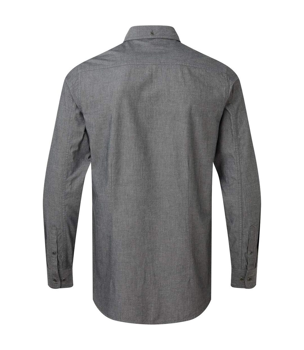 Premier Mens Organic Fairtrade Certified Chambray Shirt (Grey Denim)