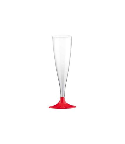 Lot de 6 Flûtes à Champagne Réutilisable Plastique 14cl Rouge