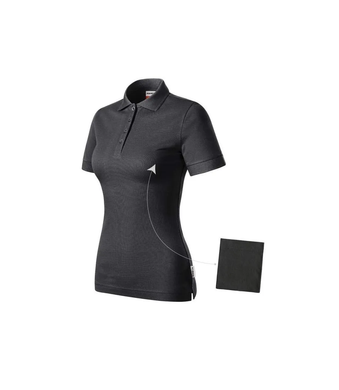 Womens/ladies Resist Heavyweight Polo Shirt Grey Rimeck-1