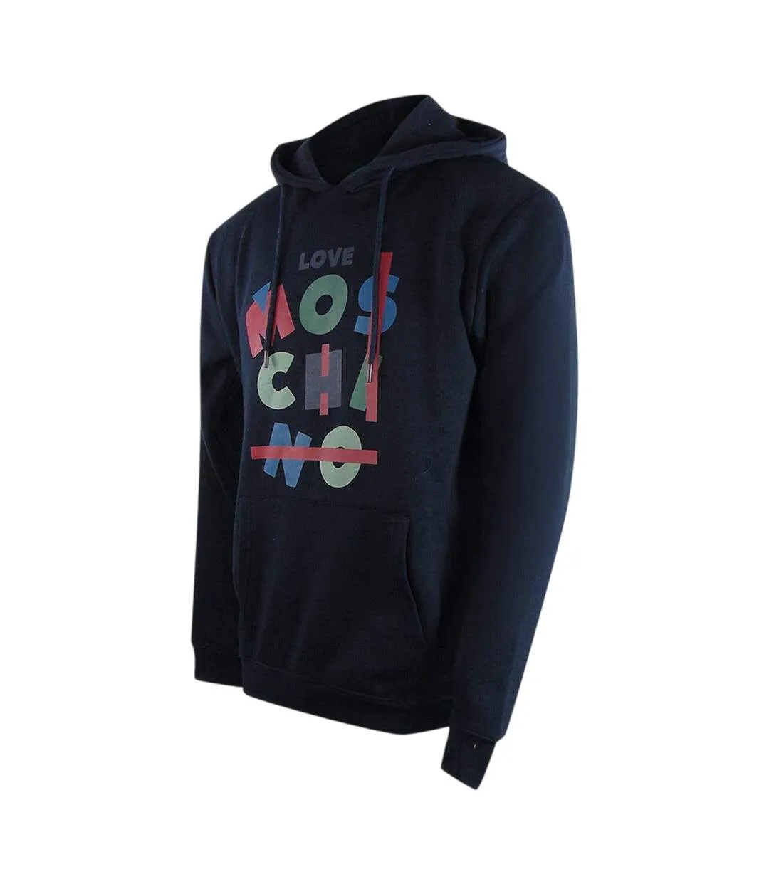 Womens/ladies Jumble Hoodie Navy Blue Love Moschino-3