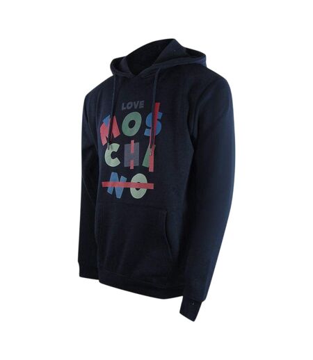 Womens/ladies Jumble Hoodie Navy Blue Love Moschino