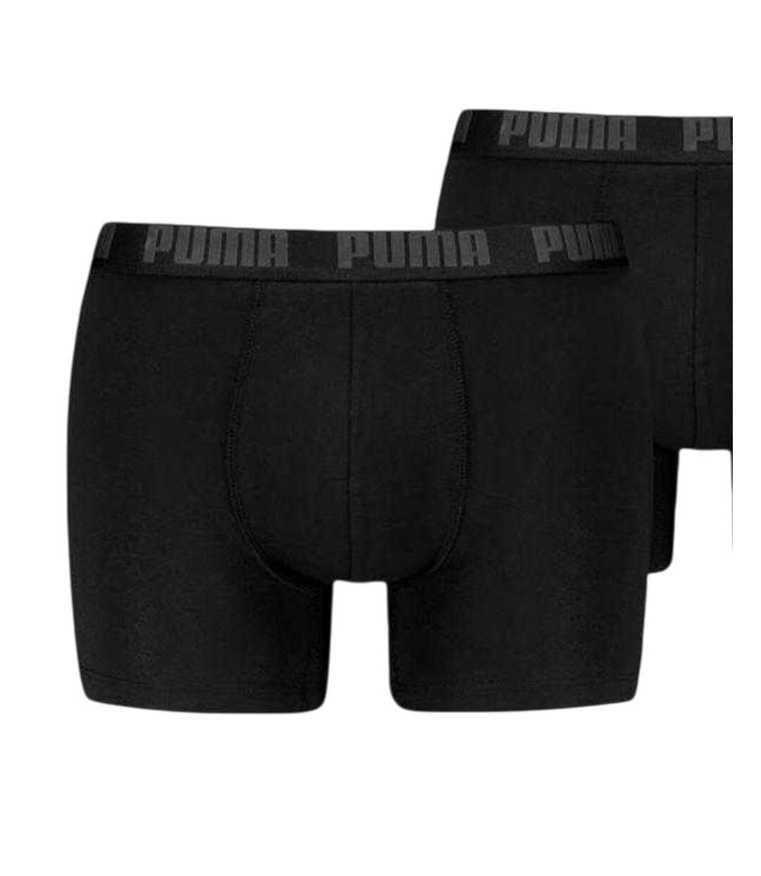 Pack Of 2  Mens Cotton Blend Boxer Briefs  Black Puma-3