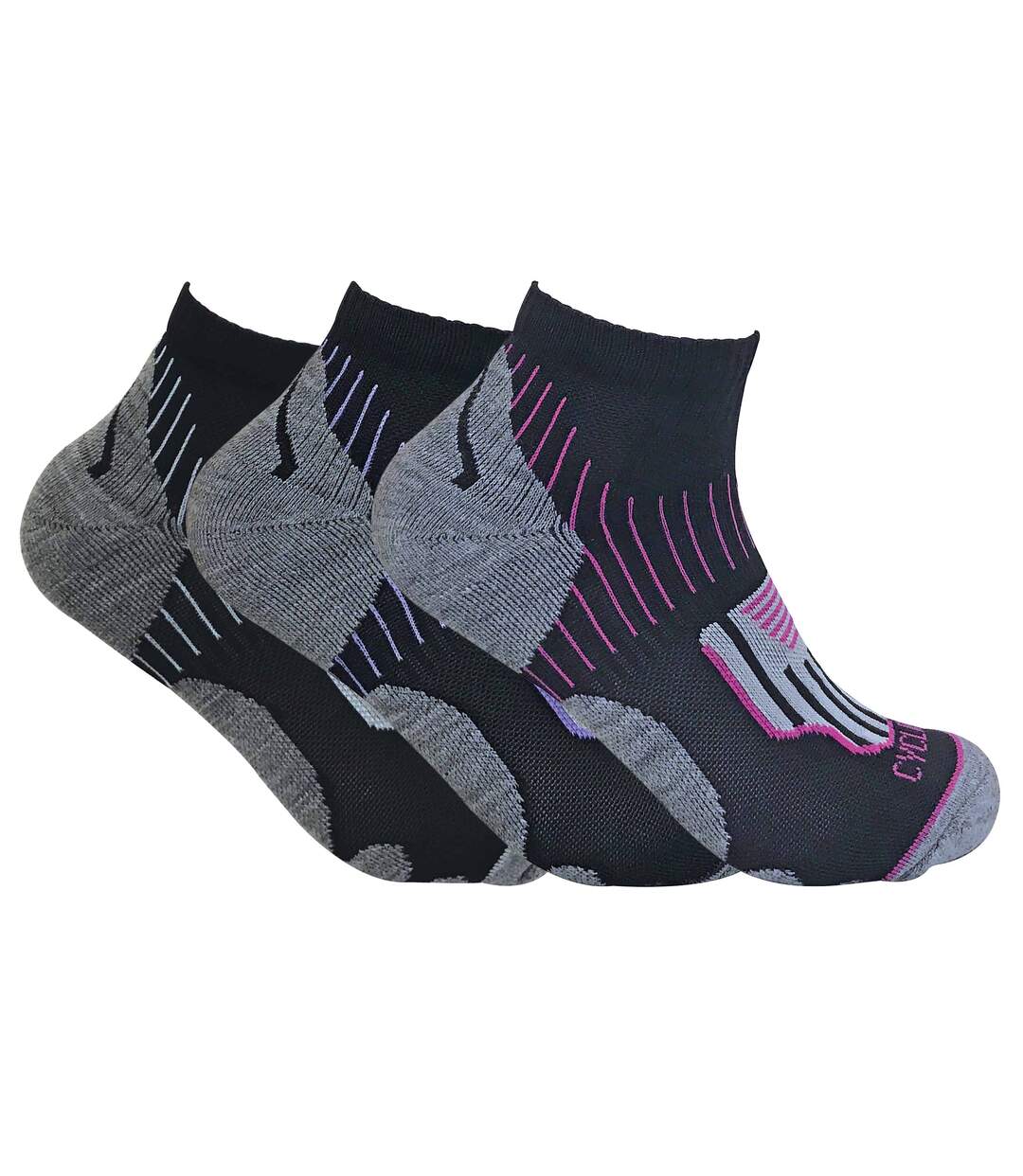 3 Paires Chaussettes Cyclisme Femme Sport Basses-1