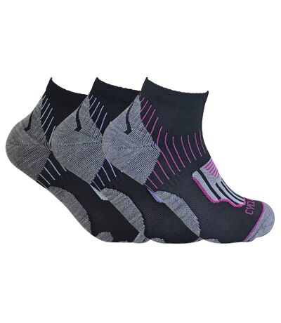 3 Pk Ladies No Sweat Sports Socks with Padded Heel
