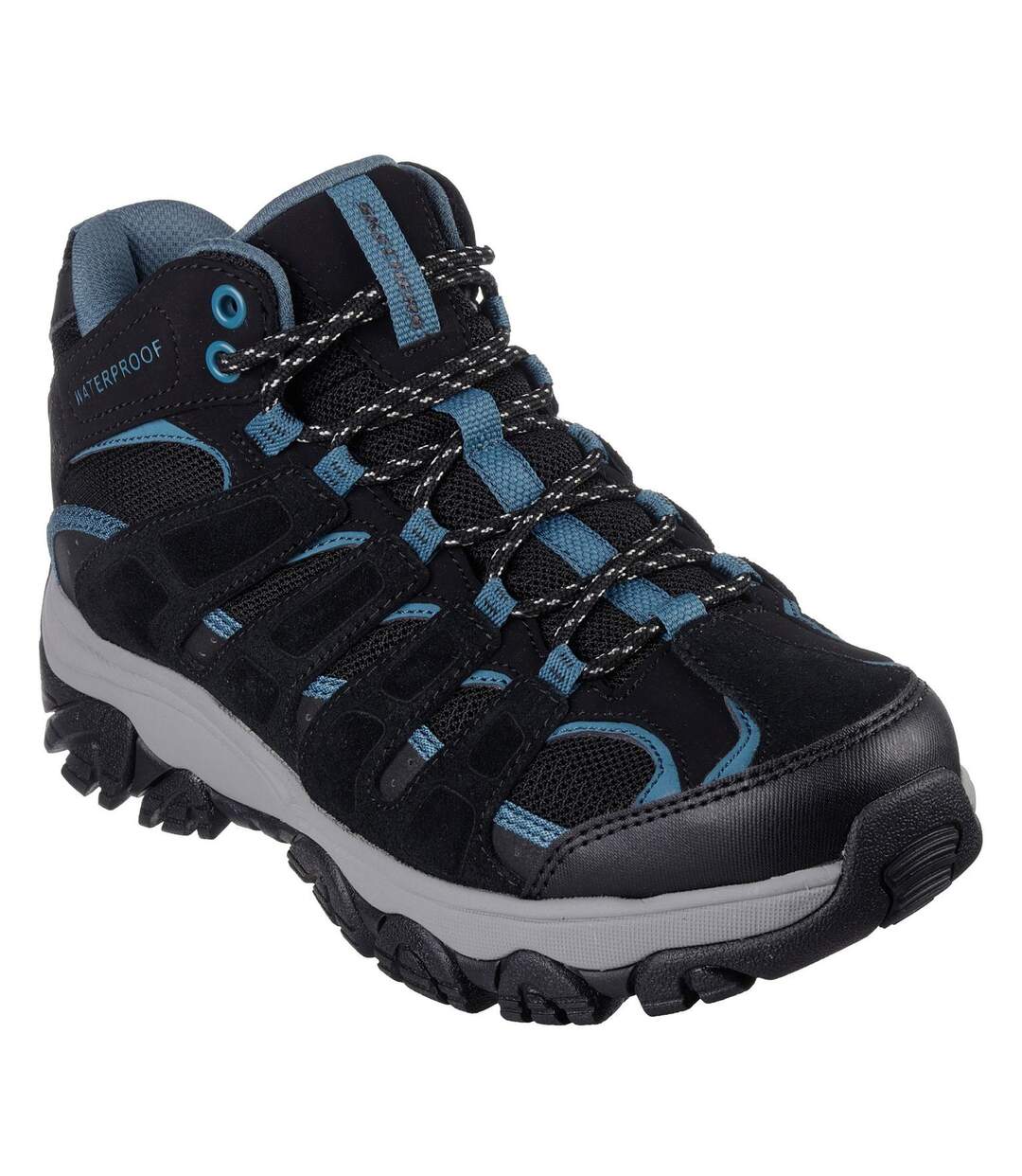 Womens/ladies Adventurer Waterproof Walking Shoes Black Skechers-4