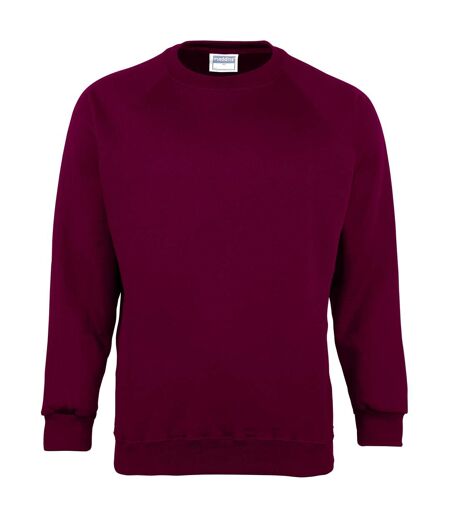 Maddins Mens Colorsure Plain Crew Neck Sweatshirt (Burgundy)
