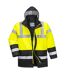 Mens contrast hi-vis winter traffic jacket yellow/black Portwest-1