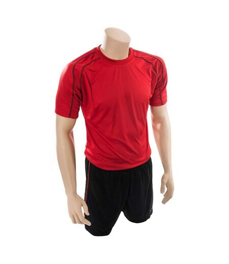 Precision Unisex Adult Lyon T-Shirt & Shorts Set (Red/Black) - UTRD700