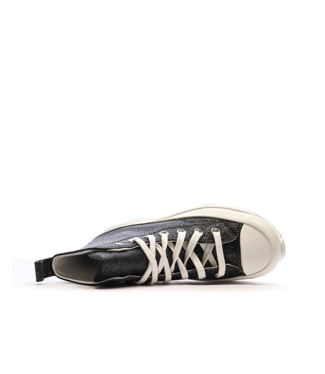 Baskets noires à paillettes femme converse run star hike-4