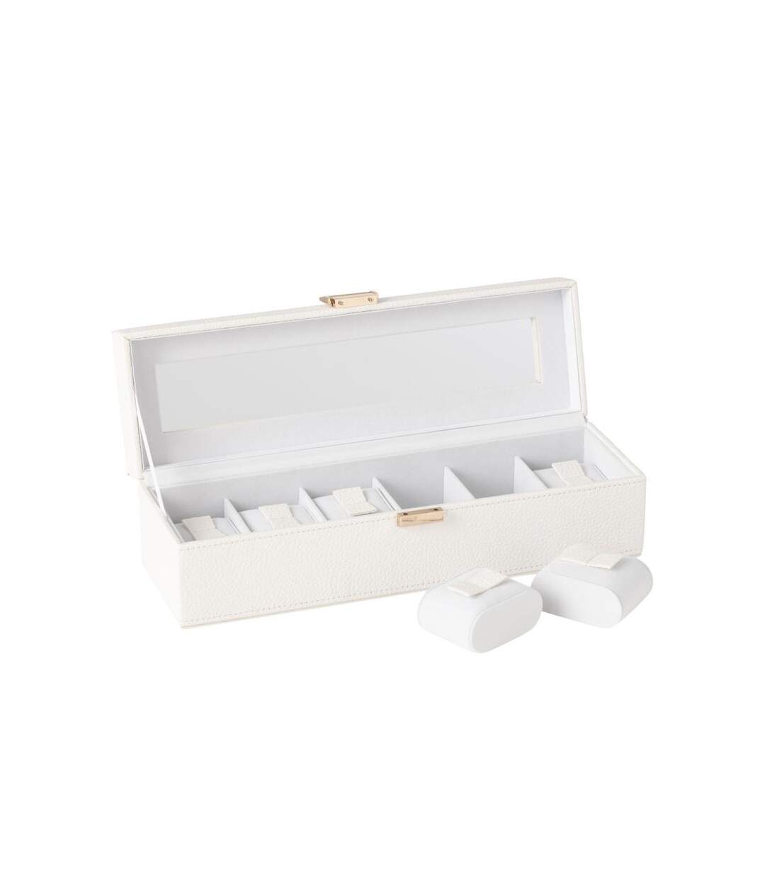 Boîte à Montres 6 Compartiments Ericka 34cm Blanc-3