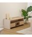 Meuble TV 2 tiroirs ROUNDY - Beige-2