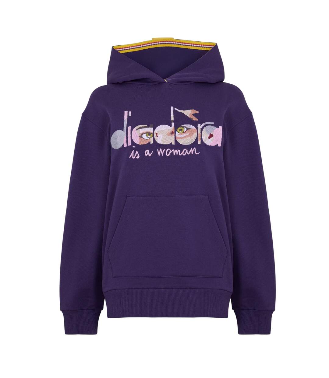 Sweat À Capuche Motif/style Œil Femme Violet Diadora-1