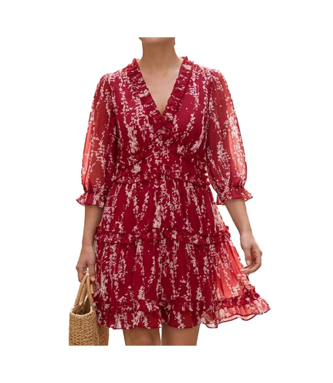Robe rouge femme vero moda gabriella-1