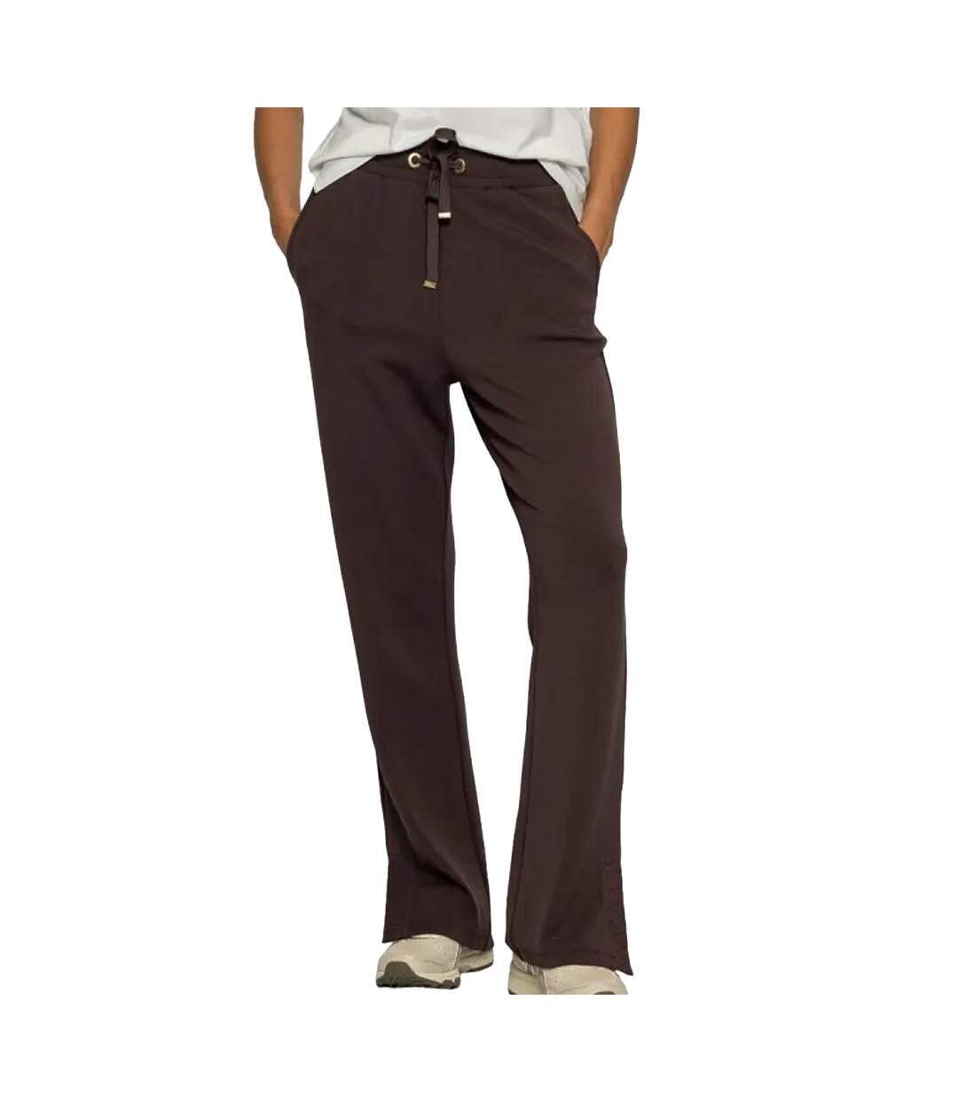 Jogging marron foncé femme soul studio slim-1