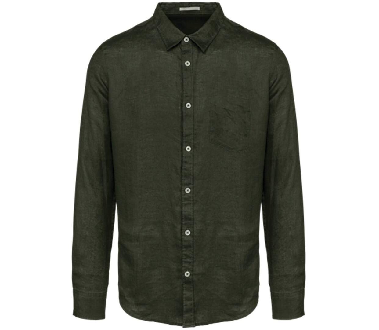 Chemise en lin - Homme - PATS504 - vert kaki-1