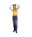 Womens/ladies Tie Neck Tank Top Yellow Adidas-1