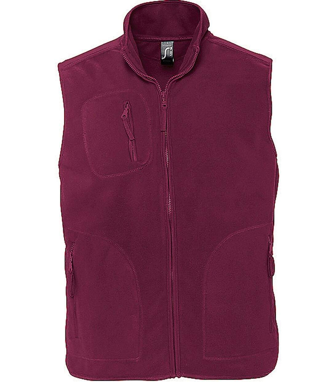 Gilet sans manches bodywarmer polaire unisexe - 51000 - rouge bordeau-2