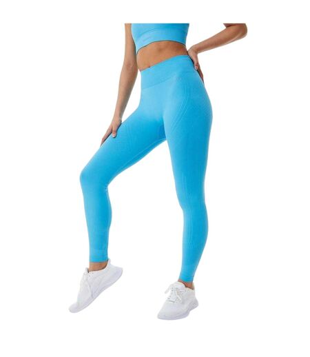 Womens/ladies Seamless High Rise Leggings Aqua USA Pro