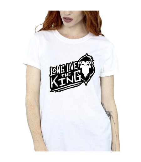 Disney Womens/Ladies The Lion King The King Cotton Boyfriend T-Shirt (Blanc) - UTBI29493
