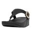 Womens/ladies Lulu Rhinestone Buckle Leather Sandals Black Fit Flop-1