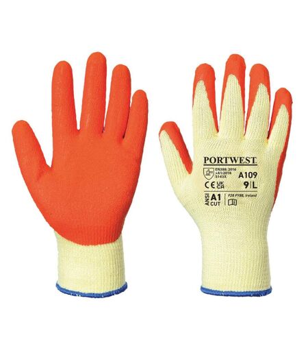 Unisex adult a109 grip gloves l orange Portwest