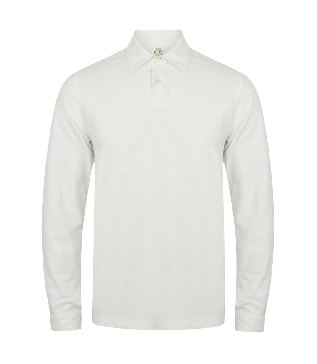 Skinni Fit Mens Long Sleeve Stretch Polo Shirt (White) - UTRW1399