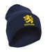 Mens Scotland Lion Design Embroidered Winter Beanie Hat (Navy)