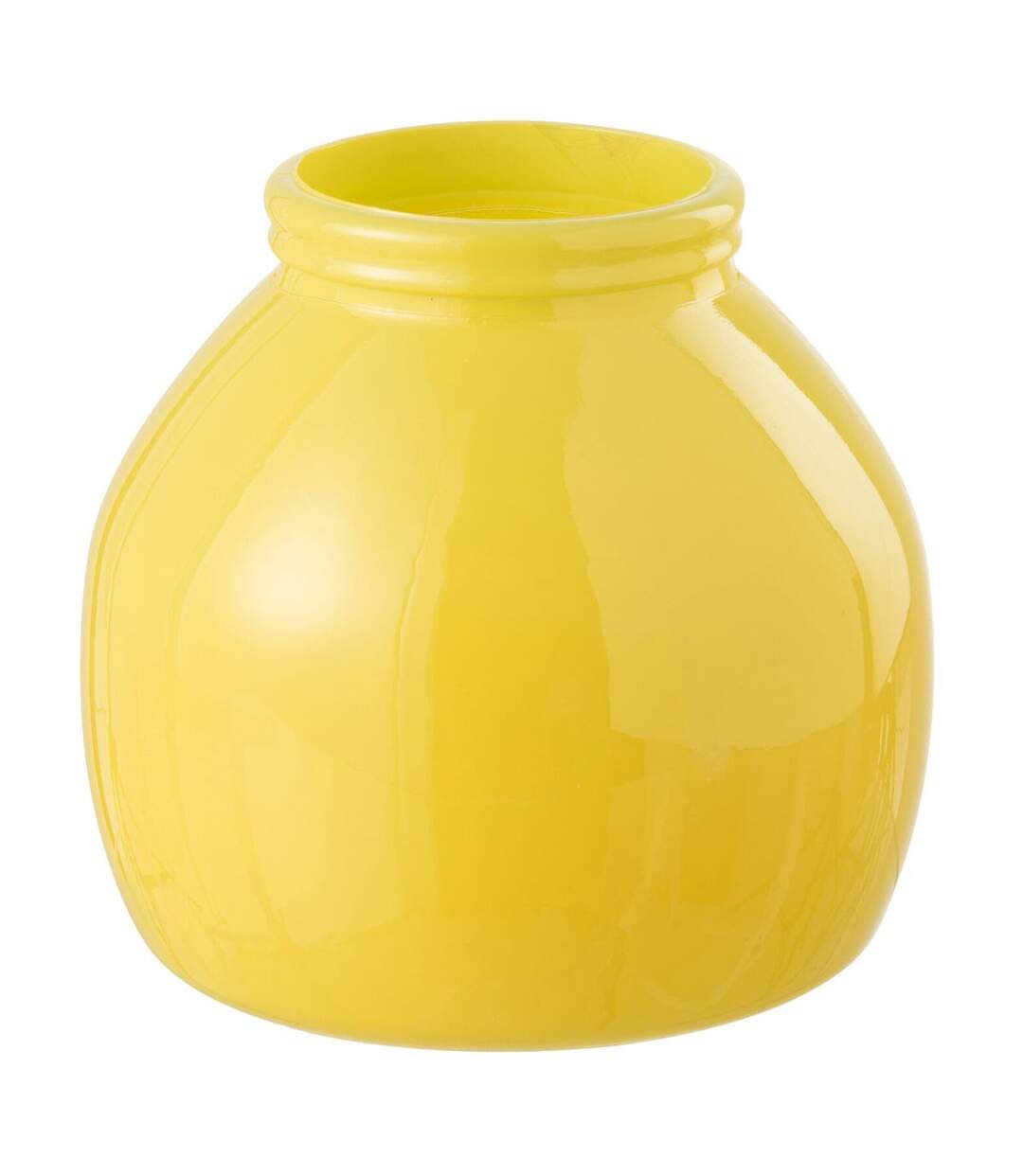 Vase Déco en Verre Cocoon 20cm Jaune-1