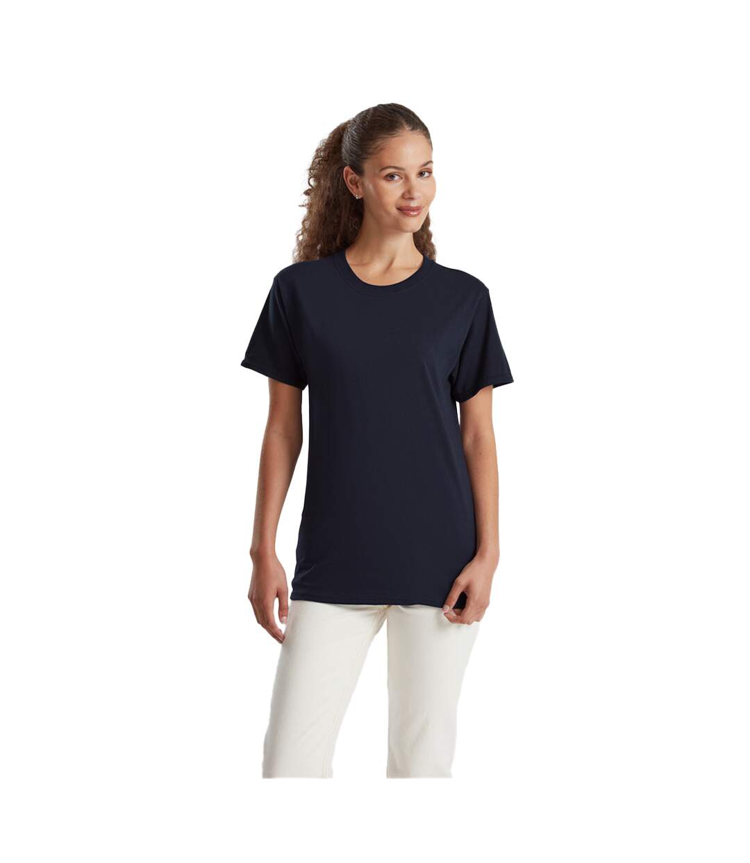 Unisex Adult Pure Cotton T-shirt Deep Navy Fruit Of The Loom-4