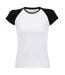 T-shirt bicolore pour femme - 11195 - blanc et noir