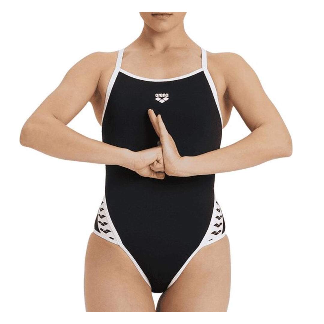 Maillot de bain Noir/Blanc Femme Arena Icons Super Fly - 34-1