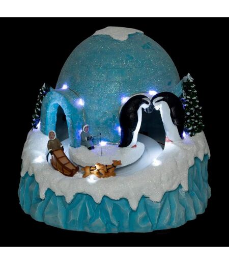 Village de Noël Igloo 21cm Bleu